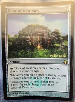 MTG Door of Destinies Foil Card Morningtide Pre-Release Magic Artifact Promo B - Image 1