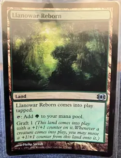 MTG Llanowar Reborn Foil Card Future Sight Magic Land Non-Basic - Image 1