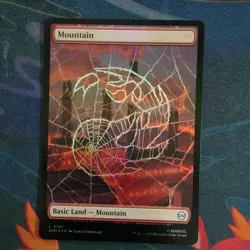 MTG Mountain 0192 (Foil Full Art) [Marvel's Spider-Man, near mint] - Image 1