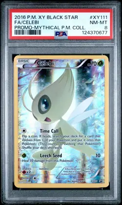 2016 POKEMON XY BLACK STAR PROMO MYTHICAL POKEMON COLL FULL ART/CELEBI PSA 8 - Image 1