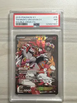 Pokemon 2015 Team Magma's Groudon EX XY Double Crisis #15/34 PSA 7 - Image 1