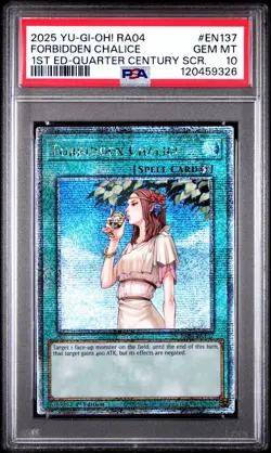 💎PSA 10 💎 Yugioh Forbidden Chalice RA04-EN137 QCR 1st Ed Population 1 - Image 1
