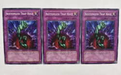 Yugioh Bottomless Trap Hole 2025 RP02-EN064 Play Set Of 3 NM/LP - Image 1