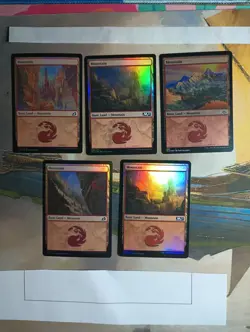 Foil Basic Land Mountain x5 lot MTG Magic the Gathering These 5 - Image 1
