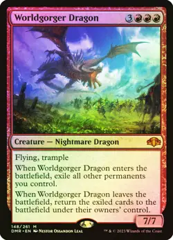 MTG FOIL Worldgorger Dragon - Dominaria Remastered #148 - Image 1