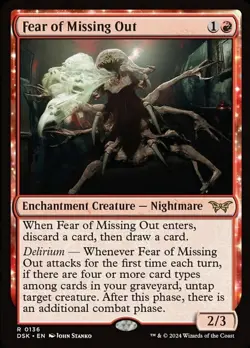 [1x] Fear of Missing Out Near Mint, English Duskmourn: House of Horror MTG Magic - Image 1