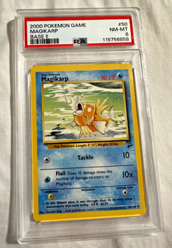 2000 Pokemon Base Set 2 Magikarp #50/130 - PSA 8 NM-MT - Image 1