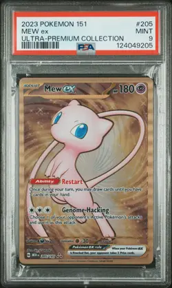 PSA 9 2023 Pokemon 151 Ultra-Premium Collection #205 Mew Ex Metal Card - Image 1