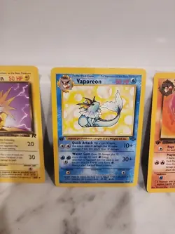 Pokemon Card Set - Eevee, Dark Jolteon, Vaporeon, Flareon 1st Edition - Image 4