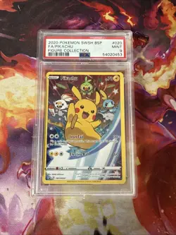 Pokemon Pikachu Sword & Shield Figure Coll. Full Art Promo SWSH020 PSA 9 Mint - Image 1