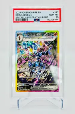 2025 POKEMON PRE EN-PRISMATIC EVOLUTIONS #147 CERULEDGE ex SPECIAL ILLUSTRATION - Image 1