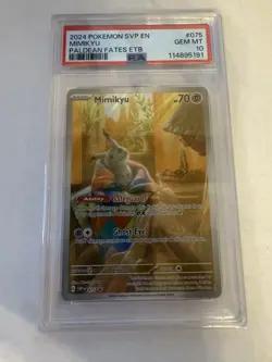 Pokemon Mimikyu Black Star Promo 075 PSA 10 Scarlet & Violet Paldean Fates - Image 1