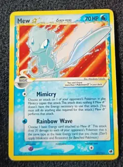 Pokemon Card-Mew-Gold Star-Holo-Ex Dragon Frontiers-101/101-ENG-Played - Image 1