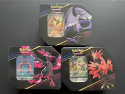Pokemon TCG - SWSH - Crown Zenith - Galarian Birds x3 Large Tins - New & Sealed - Image 1