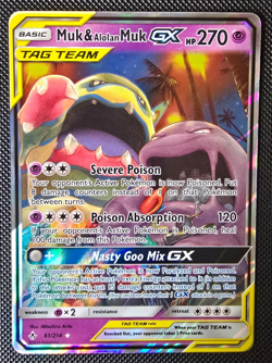Pokemon Card - Muk & Alolan Muk GX - SM Unbroken Bonds - Holo - 61/214 - NM - Image 1
