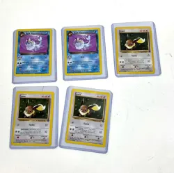 Dark Vaporeon & Eevee 1st Edition 5 Card Lot WOTC Pokemon Team Rocket Jungle - Image 1