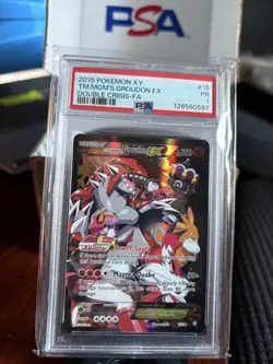 2015 Pokemon XY Double Crisis Team Magma’s Groudon Ex #15 PSA 1 - Image 1