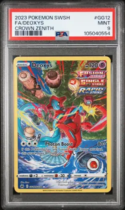 2023 POKEMON SWORD & SHIELD CROWN ZENITH GG12 FULL ART - DEOXYS - PSA 9 - Image 1