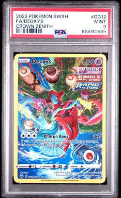 2023 POKEMON SWORD & SHIELD CROWN ZENITH GG12 FULL ART - DEOXYS - PSA 9 - Image 3