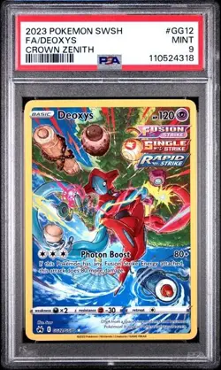 2023 POKEMON SWORD & SHIELD CROWN ZENITH GG12 FULL ART - DEOXYS - PSA 9 - Image 5