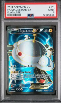 PSA 9 Magnezone EX 101/106 XY Flashfire 2014 Pokemon Card Full Art Holo Foil - Image 1