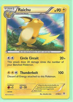 2016 POKEMON RAICHU 27/83 XY GENERATIONS - ULTRA RARE - HOLO- NM/M - Image 1