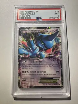 2014 Pokemon XY Toxicroak EX 41/106 FlashFire MT PSA 9 - Image 1