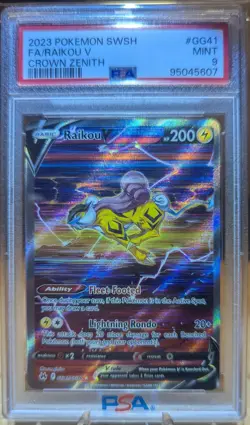 Raikou V GG41 Crown Zenith SWSH Pokemon TCG PSA 9 Mint - Image 1