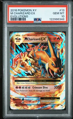 2016 POKEMON XY EVOLUTIONS #13 M CHARIZARD EX PSA 10 - Image 1