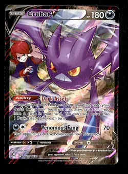 Crobat V Trainer Gallery Lost Origin TG20/TG30, NM Pokemon Card - Image 1
