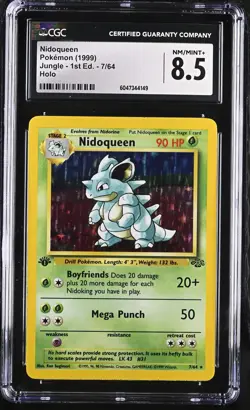 CGC 8.5 Nidoqueen 1999 Jungle 1st Edition 7/64 Holo Pokemon Card - Image 1