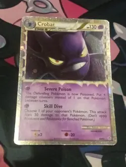84/95 Crobat Prime Holo Pokemon Card HeartGold SoulSilver Unleashed 2010 - Image 2