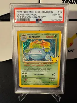 PSA 10 Venusaur 15/102 Celebrations Classic Collection Gem Mint Pokemon Card - Image 1