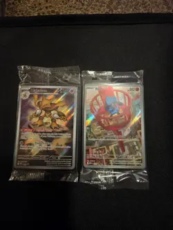 Pokemon Mega Evolution ETB Promo Cards Alakazam & Riolu Factory Sealed - Image 2