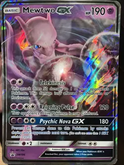 JUMBO Pokemon Card Mewtwo GX SM196 Detective Pikachu Oversized Promo Holo - Image 1