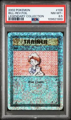 Trainer Bill Reverse Holo Foil Pokemon TCG Legendary Collection #108 - PSA 8 NM - Image 1
