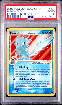 PSA 2 2006 Pokemon EX Dragon Frontiers Mew GOLD STAR Holo 101/101 Delta Species - Image 1