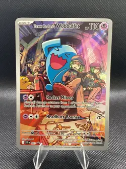 Pokemon TCG Team Rockets Wobbuffet 203 Black Star Promo! Illustration Full Art - Image 1
