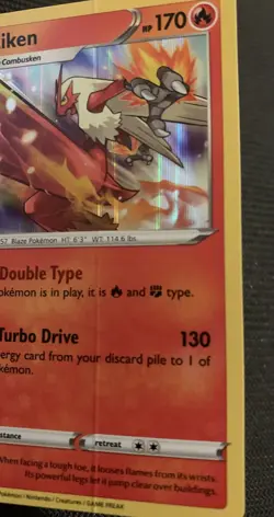 Pokemon ERROR Blaziken #024/189 SWSH03: Darkness Ablaze Holo Rare Pokemon TCG - Image 2