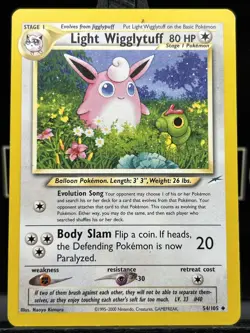 Light Wigglytuff - 54/105 Neo Destiny Pokemon TCG Regular WOTC Unlimited 2000 LP - Image 3