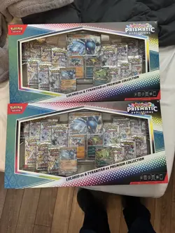 (LOT OF 2) Pokemon Prismatic Evolutions Lucario Tyranitar EX Premium Collection - Image 2