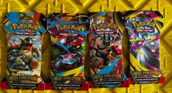 4 X Pokemon Mega Evolution Sleeved Booster Pack - Full Art Set US SELLER - Image 1