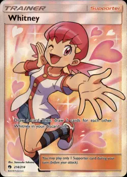Pokemon TCG Sun & Moon Lost Thunder Ultra Rare Whitney #214 [Lightly Played] - Image 1