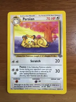 Persian 42/64 Pokemon Jungle Set Unlimited Vintage LP - Image 1