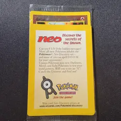 Sealed 2001 Entei Reverse Holo Pokemon Neo Discovery Black Star Movie Promo VTG - Image 1