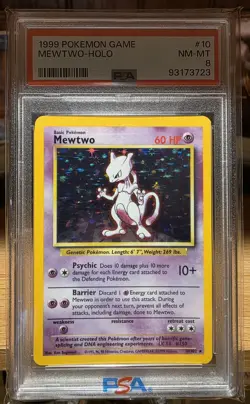1999 Pokemon Mewtwo Holo Psa 8 - Image 1