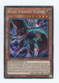 Yugioh Royal Straight Slasher BLCR-EN001 Secret Rare 1st Edition NM - Image 1
