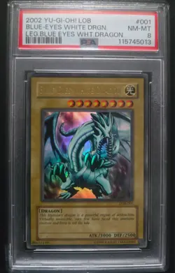Blue-Eyes White Dragon LOB-001 PSA 8 Yu-Gi-OH! - Image 2