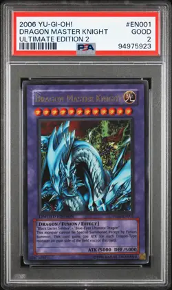 2006 YU-GI-OH! ULTIMATE ED 2 #EN001 DRAGON MASTER KNIGHT PSA 2 - Image 1