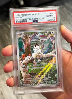 PSA 10 Meowth AR 192/SV-P Pokemon Card Starter Deck Generations Promo Japanese - Image 1